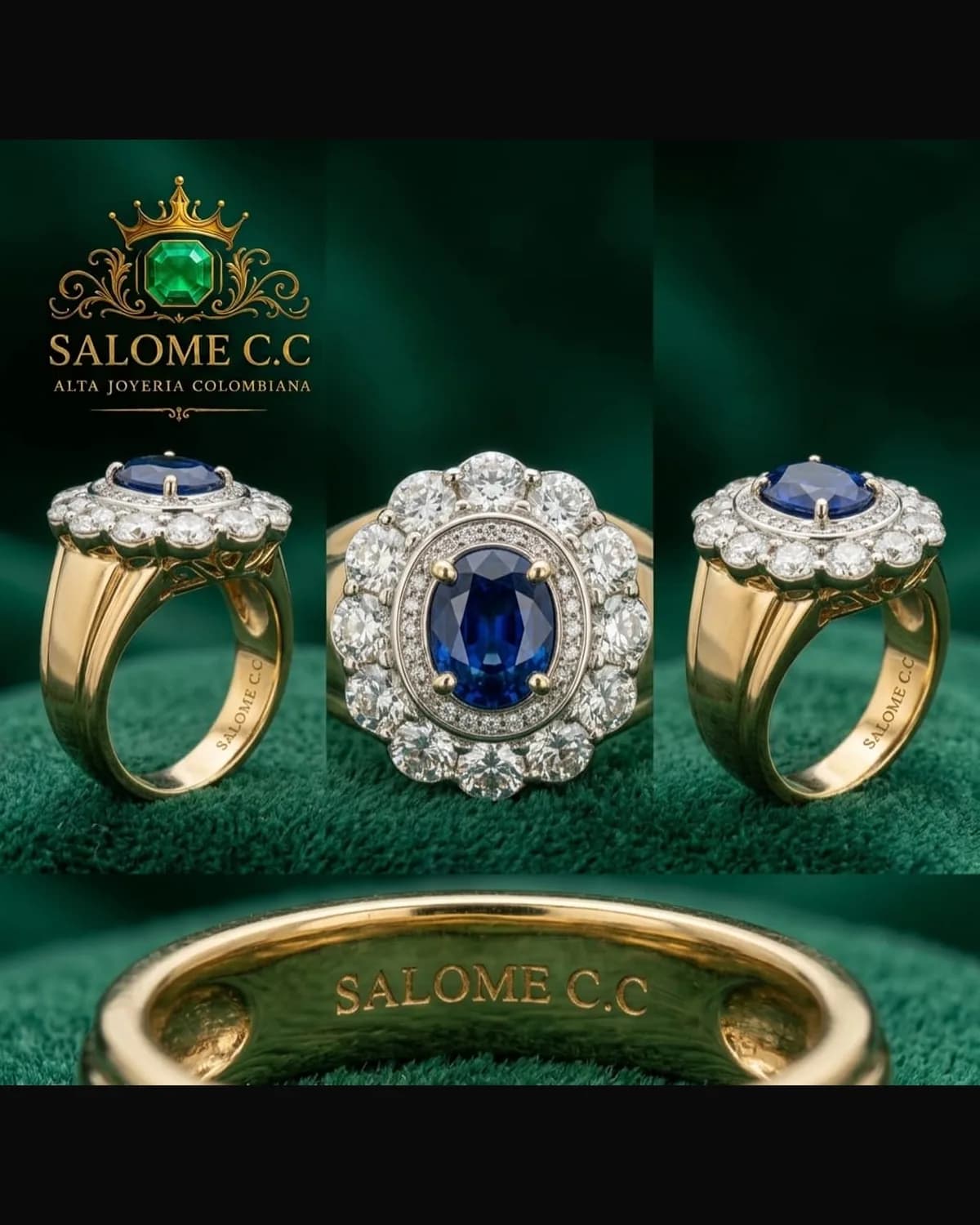 Anillo Flor de Muzo Azul