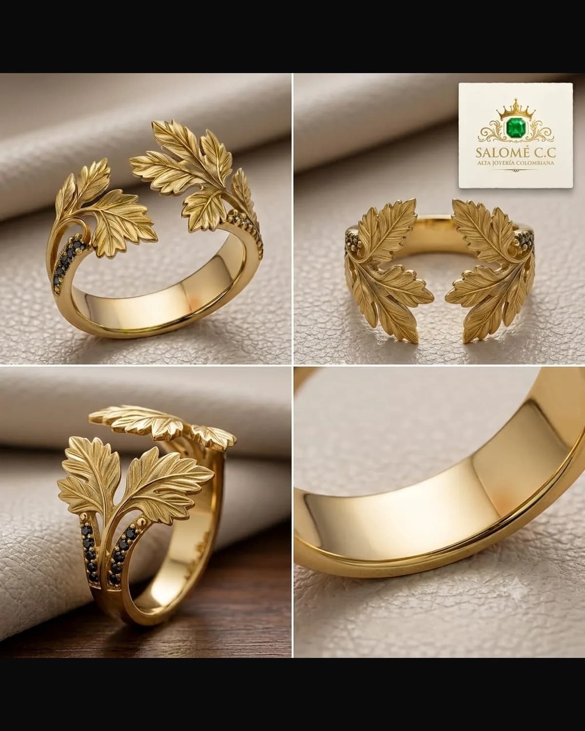 Anillo Follaje Dorado