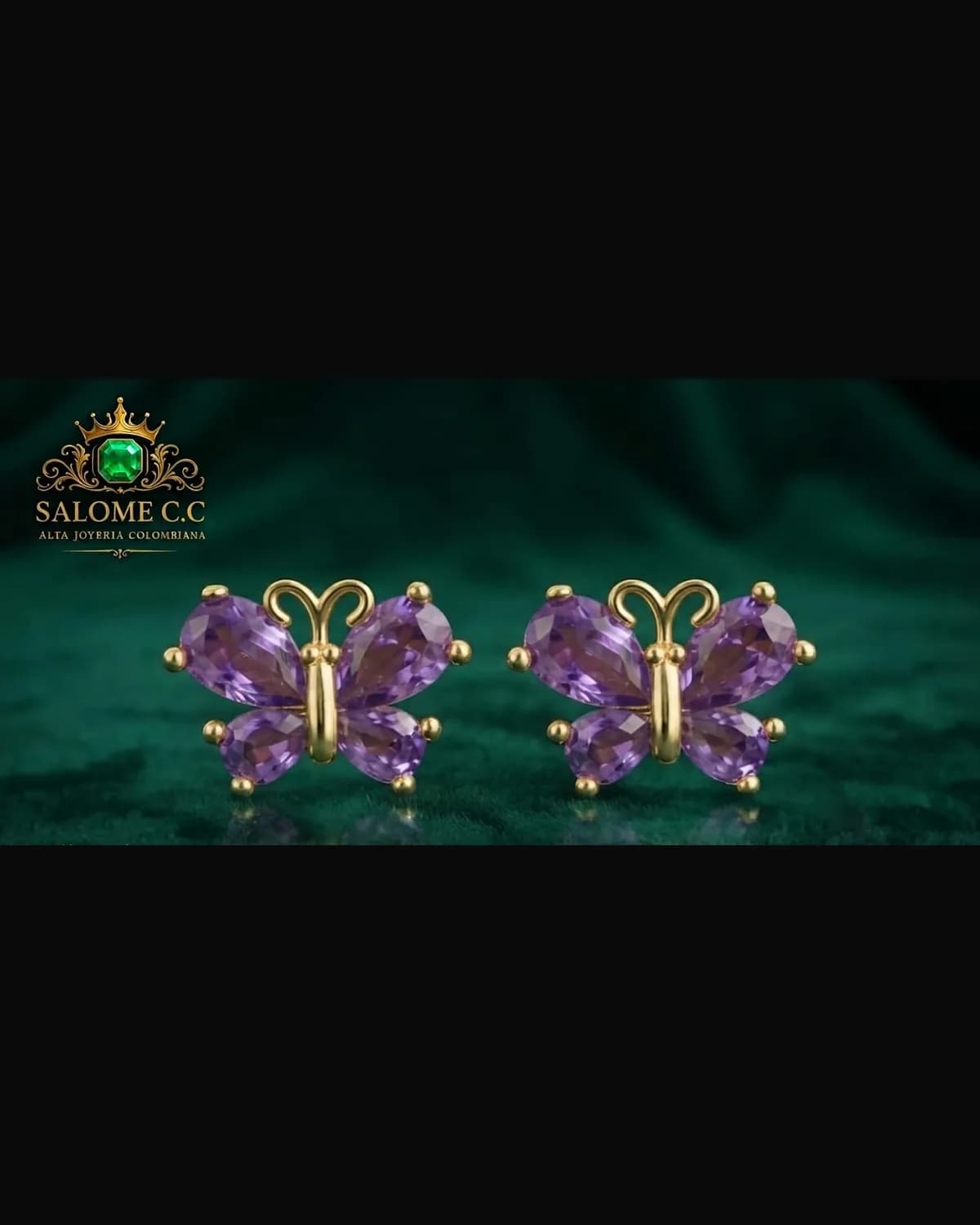 Aretes Mariposa Lila