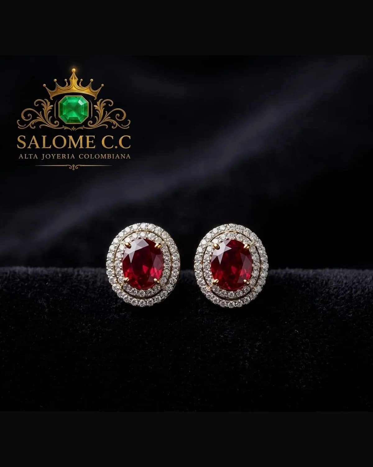 Aretes Sello Carmín