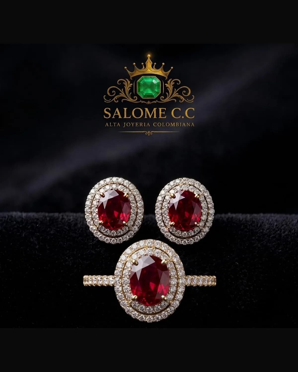 Aretes Trío Escarlata