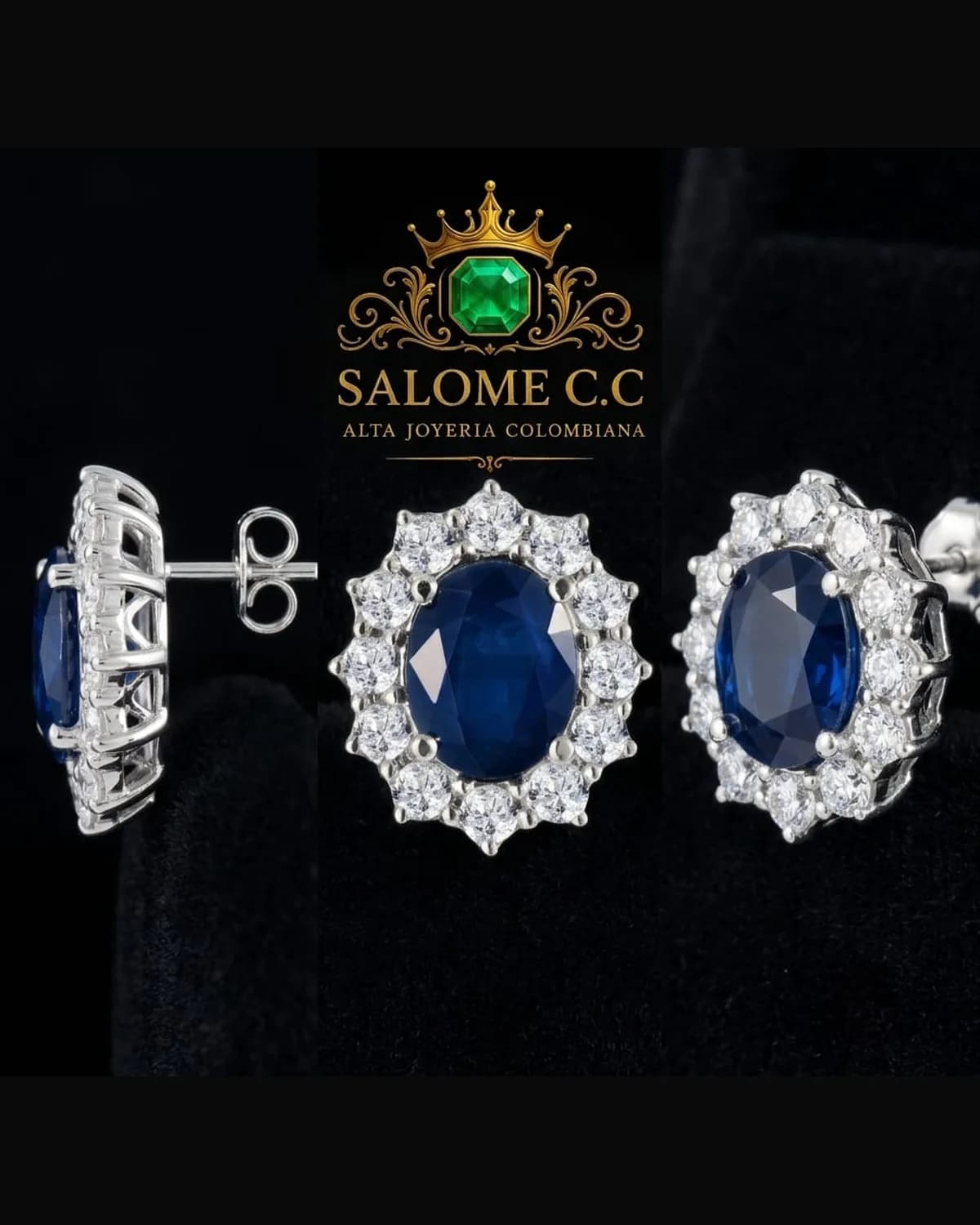 Aretes Trono Azul